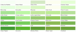 Valspar_Lowes green colour chart